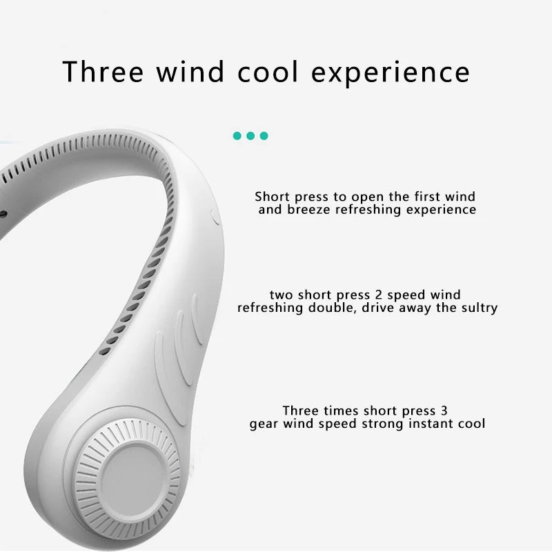 Xiaomi Portable Hanging Neck Fan - USB Rechargeable, 360 Degree Cooling