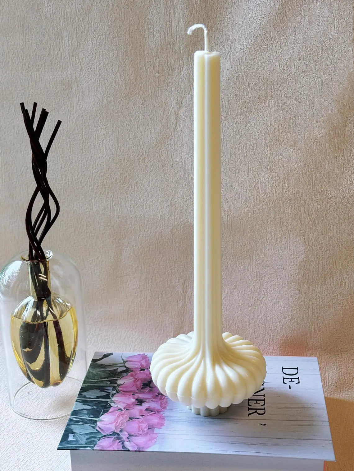 Elegant Latern Pillar Soy Wax Sculpture Candle • Home Decor • Unique Gift Idea - American Ecommerce