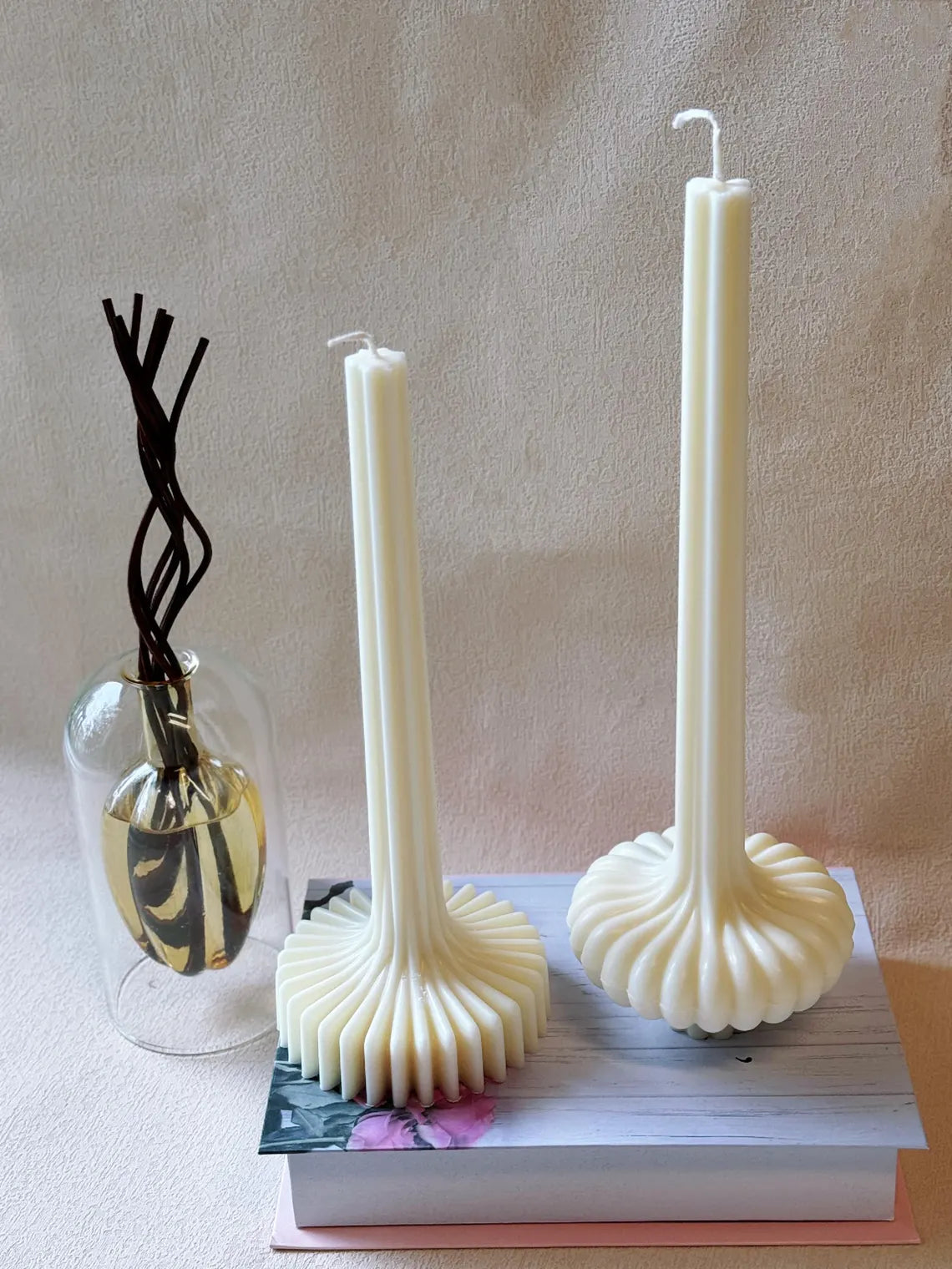 Elegant Latern Pillar Soy Wax Sculpture Candle • Home Decor • Unique Gift Idea - American Ecommerce