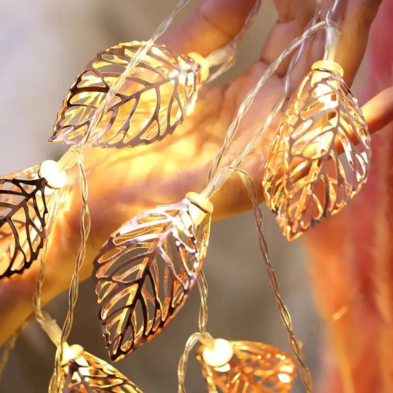 Elegant and Enchanting Garland Leaf Lights - American Ecommerce