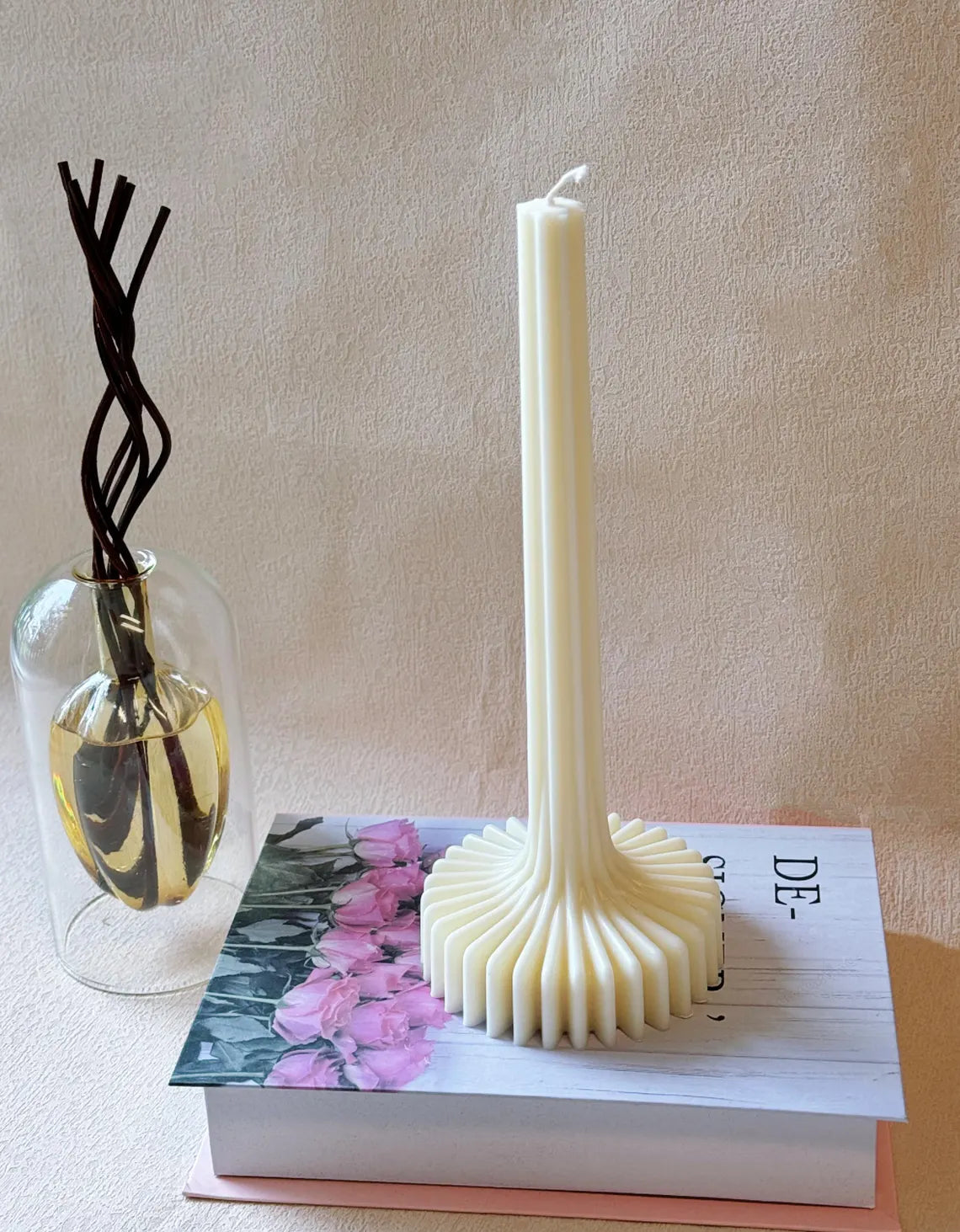 Elegant Latern Pillar Soy Wax Sculpture Candle • Home Decor • Unique Gift Idea - American Ecommerce