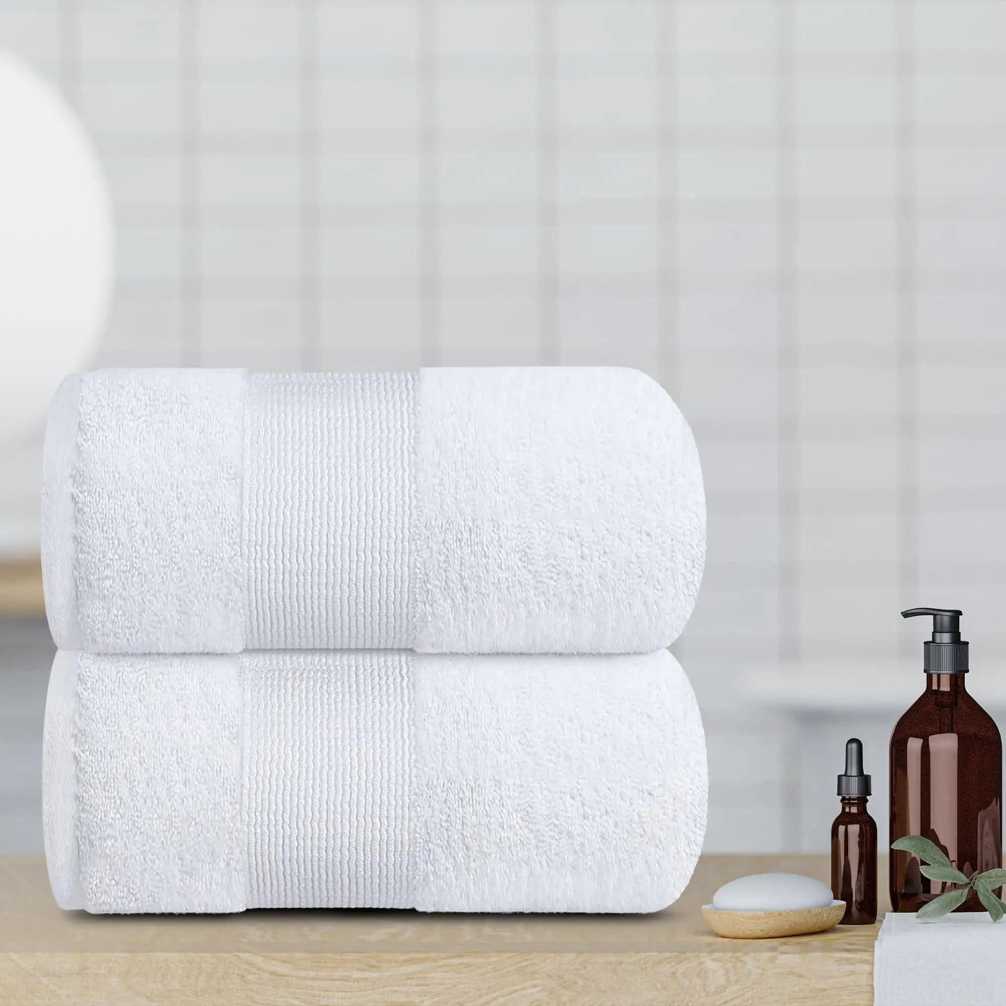 Resort Collection Soft Bath Sheets Towels Set of 2 Oversize Large 35x70 in - American Ecommerce