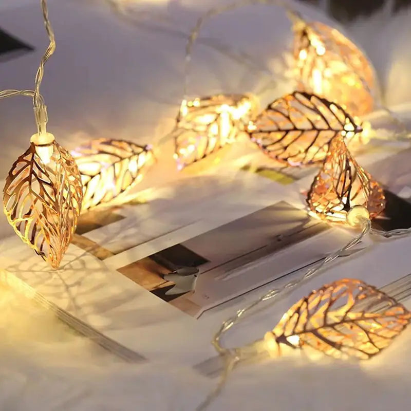 Elegant and Enchanting Garland Leaf Lights - American Ecommerce