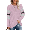 Women's Casual Printed T-Shirt - Long Sleeve Round Neck