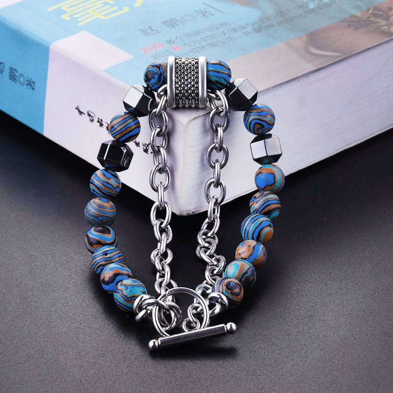 Fashionable Metal String Peacock Bracelet for Men