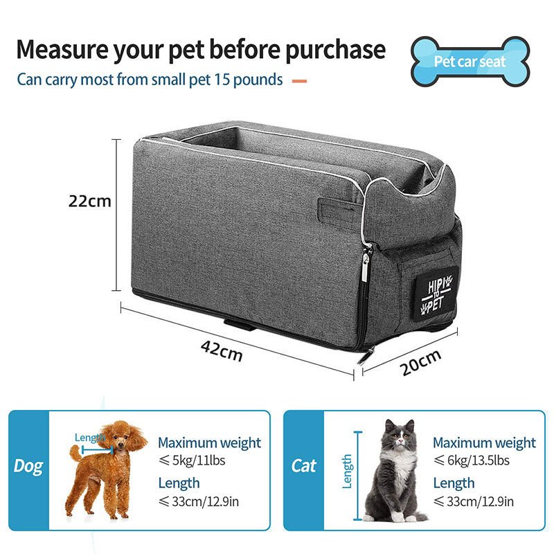 Pet car seat for small dog and cat